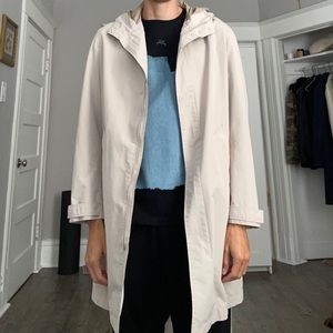 Mens Zara Rain Jacket Weatherproof Tan Lightweight Parka Zip Up and Buttoned Med